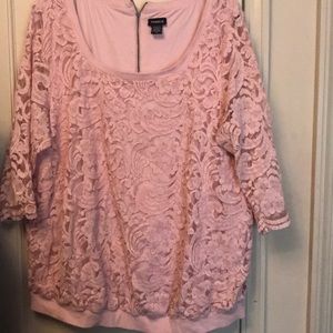 Pink lace sweatshirt